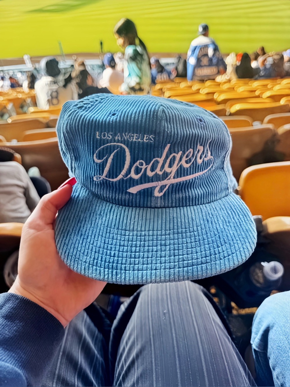80s-90s Vintage LA Dodgers Corduroy Hat Twins Made in Taiwan